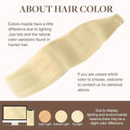 GOO GOO Tape in Hair Extensions Human Hair, 613R Bleach Blonde, 26inch 60g 20pcs, Skin Weft Seamless Invisible, Silky Straight with Thick Ends, Remy Human Hair