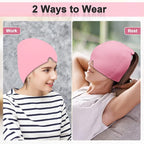 Migraine Relief Cap with Gel Top Coverage, Headache Relief Hat for Migraine Sinus Tension Stress Pain Relief, Migraine Ice Head Wrap Ice Gel Packs Hot Cold Therapy Headache Relief Cap