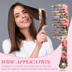 Wide Tooth Comb,Effortless Tangle Removal for Curly, Wet, Long Hair Wet,Cute Aesthetic Design for Women Men and Girls (Red-04)