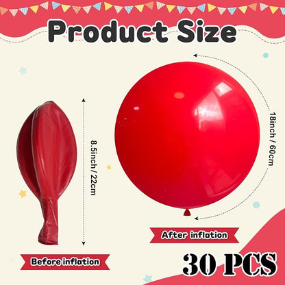 30pcs Red Balloons 18 Inch Latex Large Balloon - Image 2