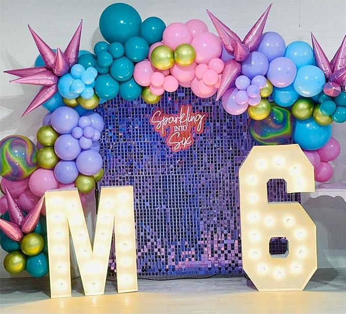 Shimmer Wall Backdrop Purple Wall Panels 24Pcs Square Sequin Shimmer Wall - Image 3
