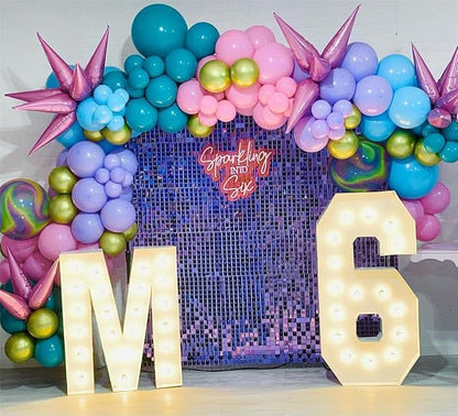 Shimmer Wall Backdrop Purple Wall Panels 24Pcs Square Sequin Shimmer Wall - Image 3