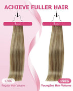 YoungSee 150g Hair Extensions Clip ins Light Brown Clip in Hair Extensions Balayage Hair Clip in Extensions Light Brown Ombre Plaitnum Blonde Highlights Dyable Remy Hair 7pcs 20inch