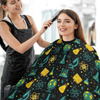 Extra Large Hair Salon Cutting Cape, Science Math Physical Chemical Biology Haircut Apron Haircut Gown for Barbers
