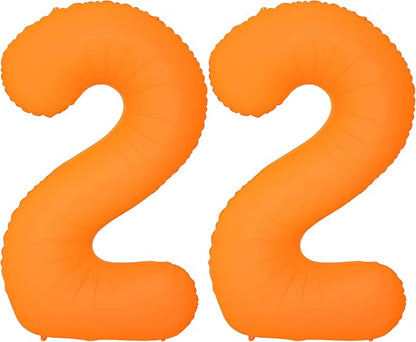 Orange Birthday Number 22 Balloon 40IN Fluorescent Orange 22 Balloon | by YOIOZAIZAI