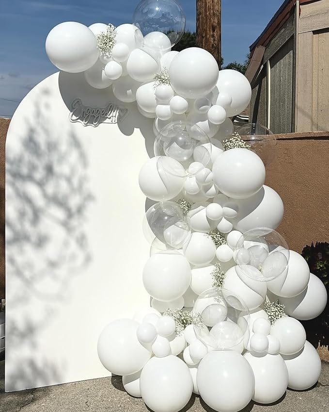 White Latex Balloons, Graduation, Baby Shower, Valentines, Wedding Party - Image 3