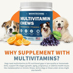 Dog Multivitamin, Glucosamine Chondroitin for Dogs, Krill Oil, Probiotics, Dog Vitamins and Supplements for Heart, Hip & Joints, Immune Health, Digestion, Skin, Coat (180 Chews, Wagyu Beef)