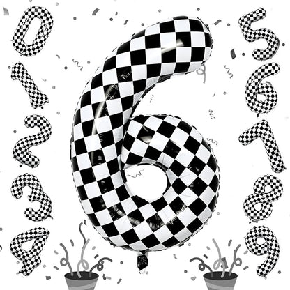 Giant Number Balloons 6, 40 Inch Foil Helium Racing 6 Balloon by Isndare