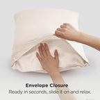 Bedsure King Size Satin Pillowcase Set of 2 - Beige Silky Pillow Cases for Hair and Skin with Envelope Closure, Similar to Silk Pillow Cases, Gifts for Women Men, 20x36 Inches, 2pcs