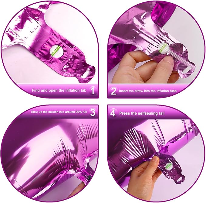 Rosy Purple Number 5 Balloon 40 inch, 5th Birthday Party Balloons Decoration | - Image 2