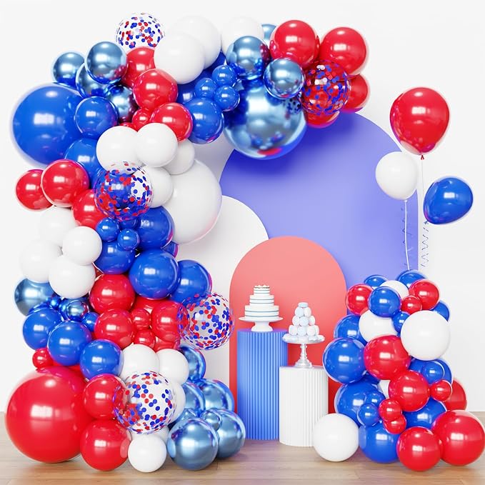 Red White and Blue Balloon Arch Kit by Hiquaty