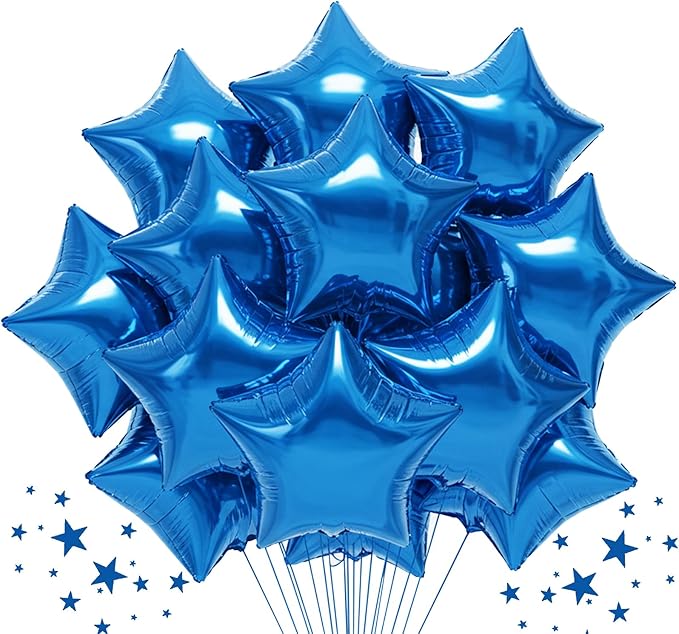 TONIFUL 30 Pcs Star Shaped Balloons 18 Inch Large Blue Foil Balloons | Big by TONIFUL