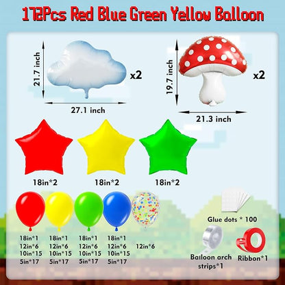 Red Blue Green Yellow Balloon Arch Garland Kit 172pcs - Image 2