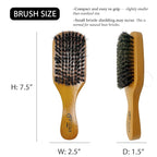 Titan Club Wave Brush for Men - 100% Natural Boar Bristles, Durable Wooden Handle, Smoothing Brush for All Hair Types, Restores Shine and Waves