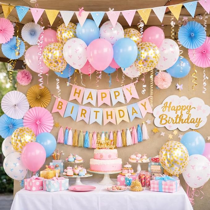 Pink and Blue Balloons 80 Pack 12 Inch Gender Reveal Balloons Arch Kit - Image 7