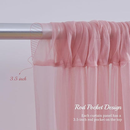 10x10ft Dusty Rose Tulle Backdrop Curtain - Image 6
