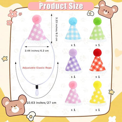 CANREVEL Mini Party Hats for Stuffed Animals Headwear, Birthday Hats - Image 2