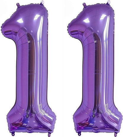 Purple 11 Balloon Number, 40 Inch Number 11 Balloon Big Foil Mylar Helium by BBPOOL