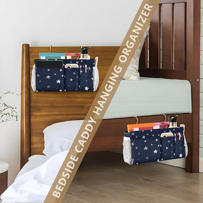 Bedside Caddy Hanging Bunk Bed Caddy Bed Organizer Hanging Pocket - Image 7