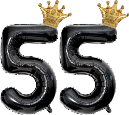 40 inch Large Black 55 Balloon Number by Unknown