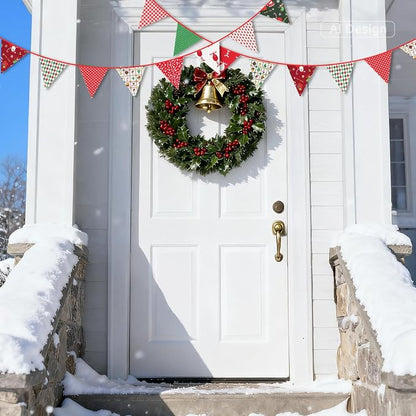 G2PLUS Christmas Triangle Bunting Banner, 39Ft Cotton Pennant Banner, Reusable - Image 6