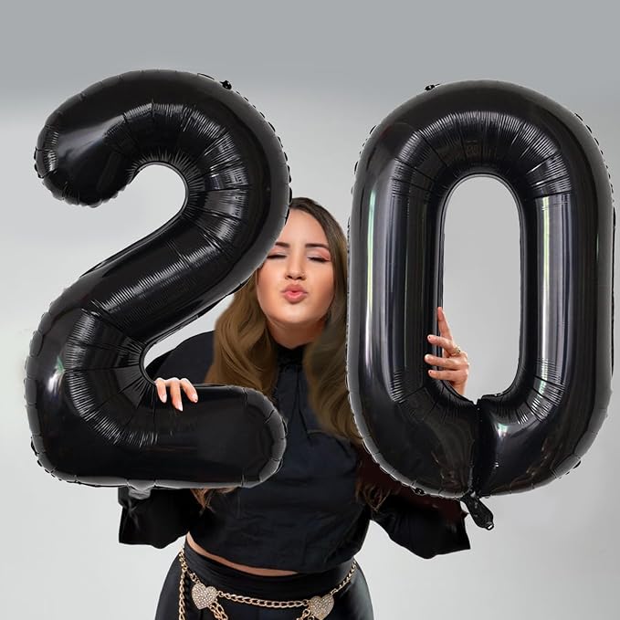 Number Balloons Black Party Balloon - Image 6