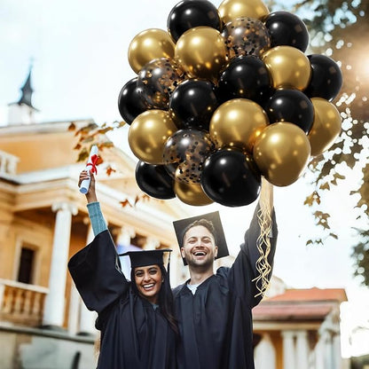 Patimate Black Gold Confetti Balloons Set - Image 8