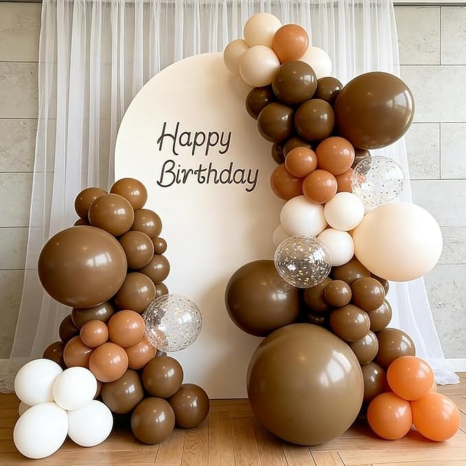 50pcs 12 Inch Retro Dark Brown Latex Balloons | Boho Coffee Neutral Balloons - Image 4