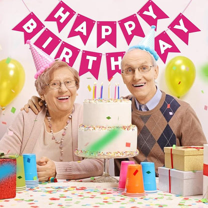 Hot Pink Happy Birthday Banner Sign - Image 5