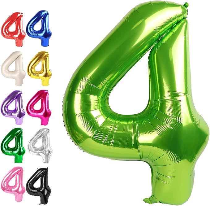 Light Green Number 4 Balloon 40 inch, Birthday Party Balloons Decorations | by Upgesy