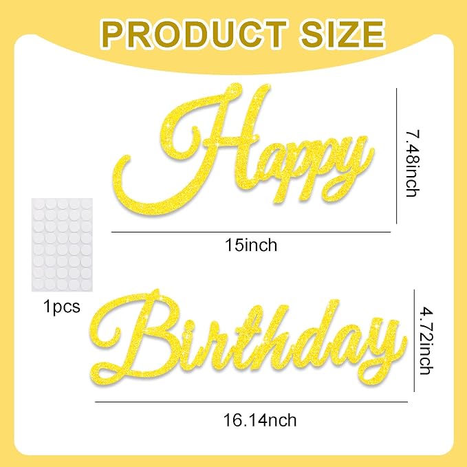 TONIFUL Happy Birthday Sign for Backdrop - Image 3