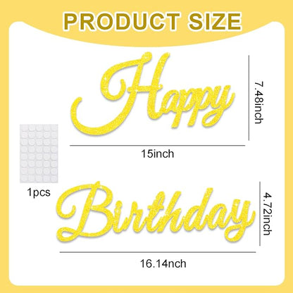 TONIFUL Happy Birthday Sign for Backdrop - Image 3