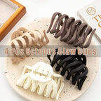 4 Pcs Octopus Claw Clips Octopus Hair Claw Clips for Women 3.8" Large Hair Claw Clip for Women Strong Grip Non-slip Jaw Clip for Thick,natural color
