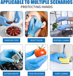 LW Concept Blue Nitrile Gloves,Disposable, Strong, 4mil Cooking Gloves, Latex Free Powder Free