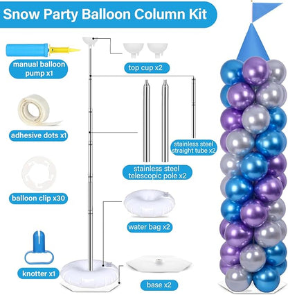 2 Sets Blue Princess Castle Balloon Column Stand Kit - Image 2