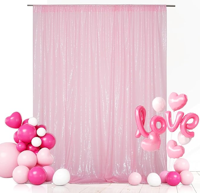 Eternal Beauty Pink 3mm Sequin Backdrop 20x10 Ft - Image 2
