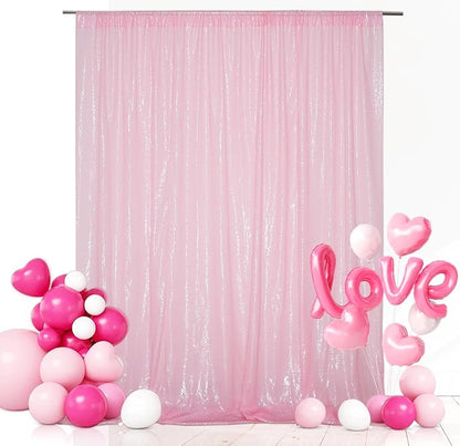 Eternal Beauty Pink 3mm Sequin Backdrop 20x10 Ft - Image 2