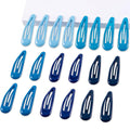 20 PCS Metal Snap Hair Clips Water Drop No Slip Barrettes for Women Bright Small Hair Clips For Thick And Thin Fine Hair,Multiple Blue,1.97 x 0.5 In.