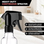 Plastic Spray Bottles 12oz Mist Continuous Spraying Bottle Heavy Duty Empty Water Spray Bottles for Hair, Cleaning Solutions, Plants，Essential Oils 1 Pack (Clear-1pcs)
