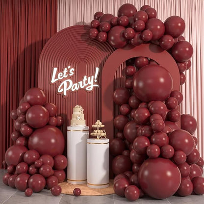 96Pcs 5/10/12/18 Inch Burgundy Dark Red Latex Balloon Garland Arch Kit | Maroon by OWPFJG
