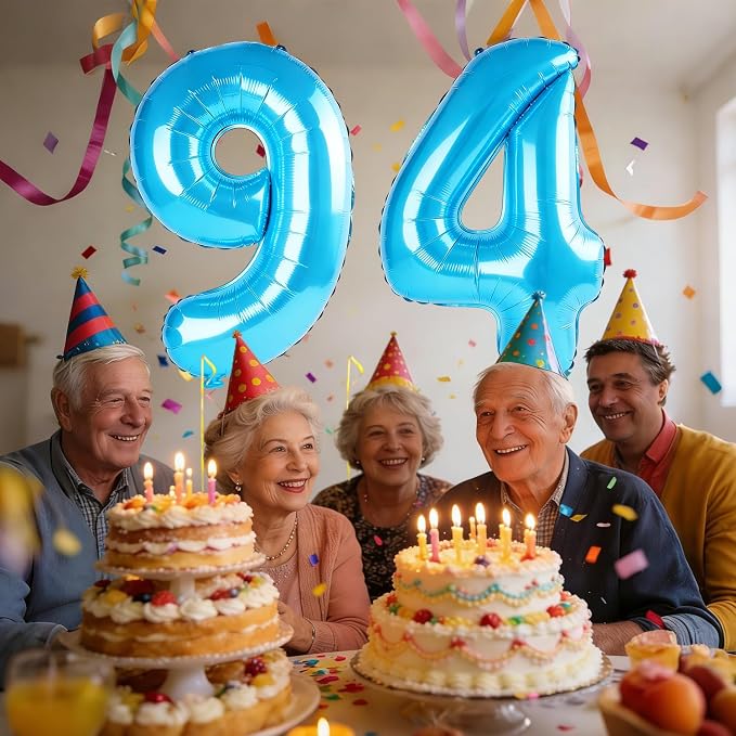 40 Inch Number 94 Balloons for 94th Birthday Party Decorations, 0-100 Jewelry - Image 2