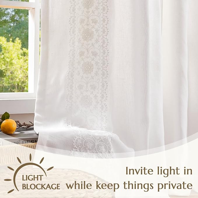 jinchan Floral Linen Curtains - Image 5