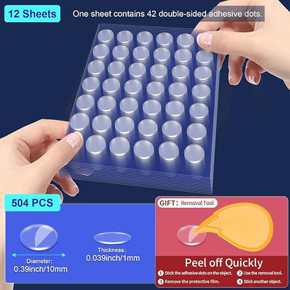 PHIXBEAR 504 Pcs Clear Removable Adhesive Dots, Glue Point Dots - Image 2