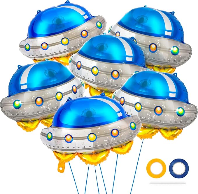6 Pcs Alien UFO Balloons for Kids by YOTHORN