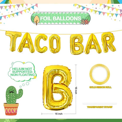 Taco Bar Decorations 13Pcs Mexican Fiesta Party balloons Taco Party Decorations - Image 3