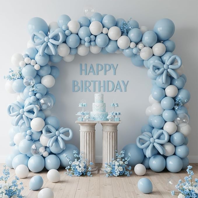 Patimate Light Blue Balloons 100pcs 12 Inch Pastel Blue Latex Balloons | - Image 5