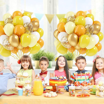 60pcs Yellow and White Balloons 12inch - Image 6