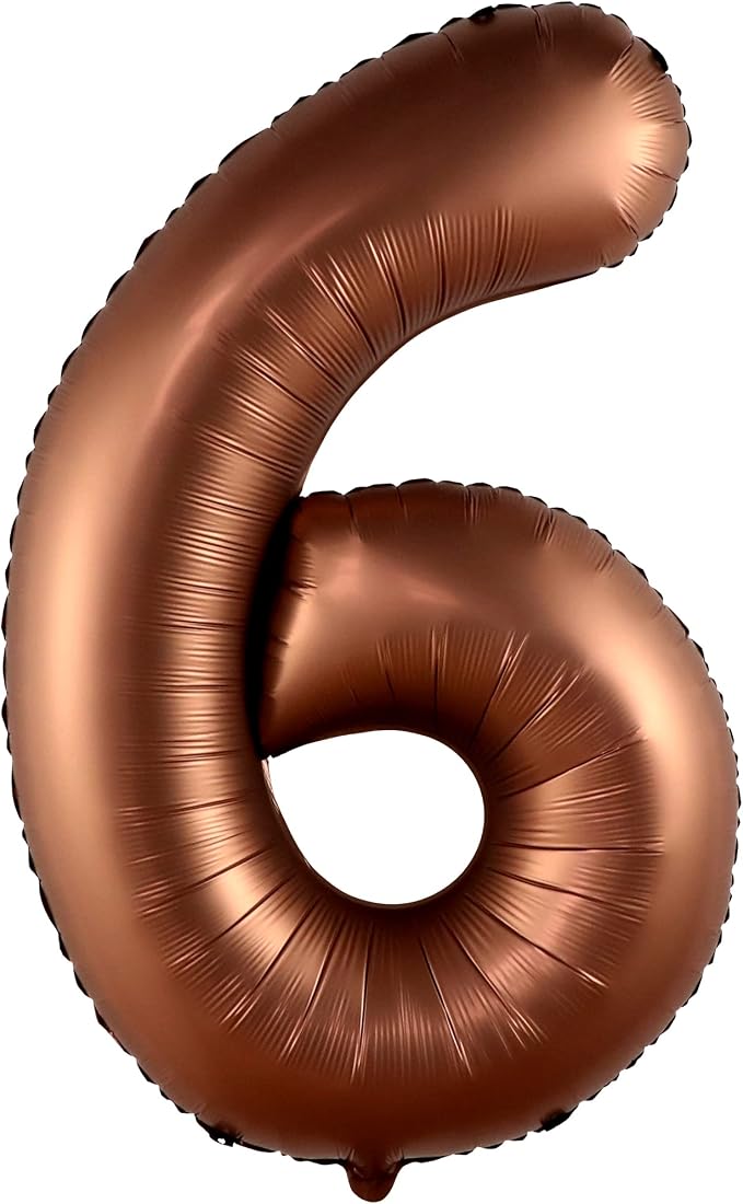 KatchOn Coffee Brown Number 6 Balloon 40 Inch | 6th Birthday Balloon - Image 8