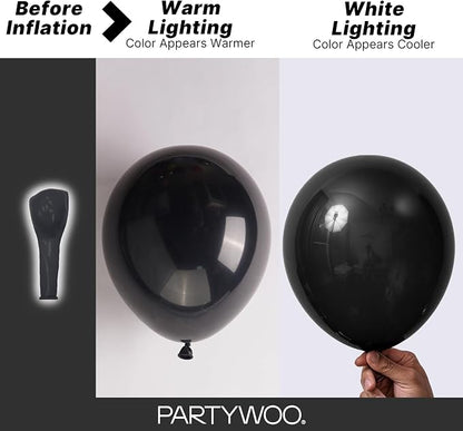 PartyWoo Black Balloons 152pcs Different Sizes of 18 12 10 5 Inch | Balloons - Image 3