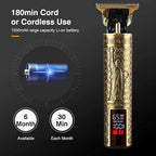 Professional Hair Clippers for Men Electric Haircut Kit Hair Trimmer Grooming Waterproof Rechargeable Close Cutting T Blade Trimmer USB Rechargeable Clippers for Hair Cutting